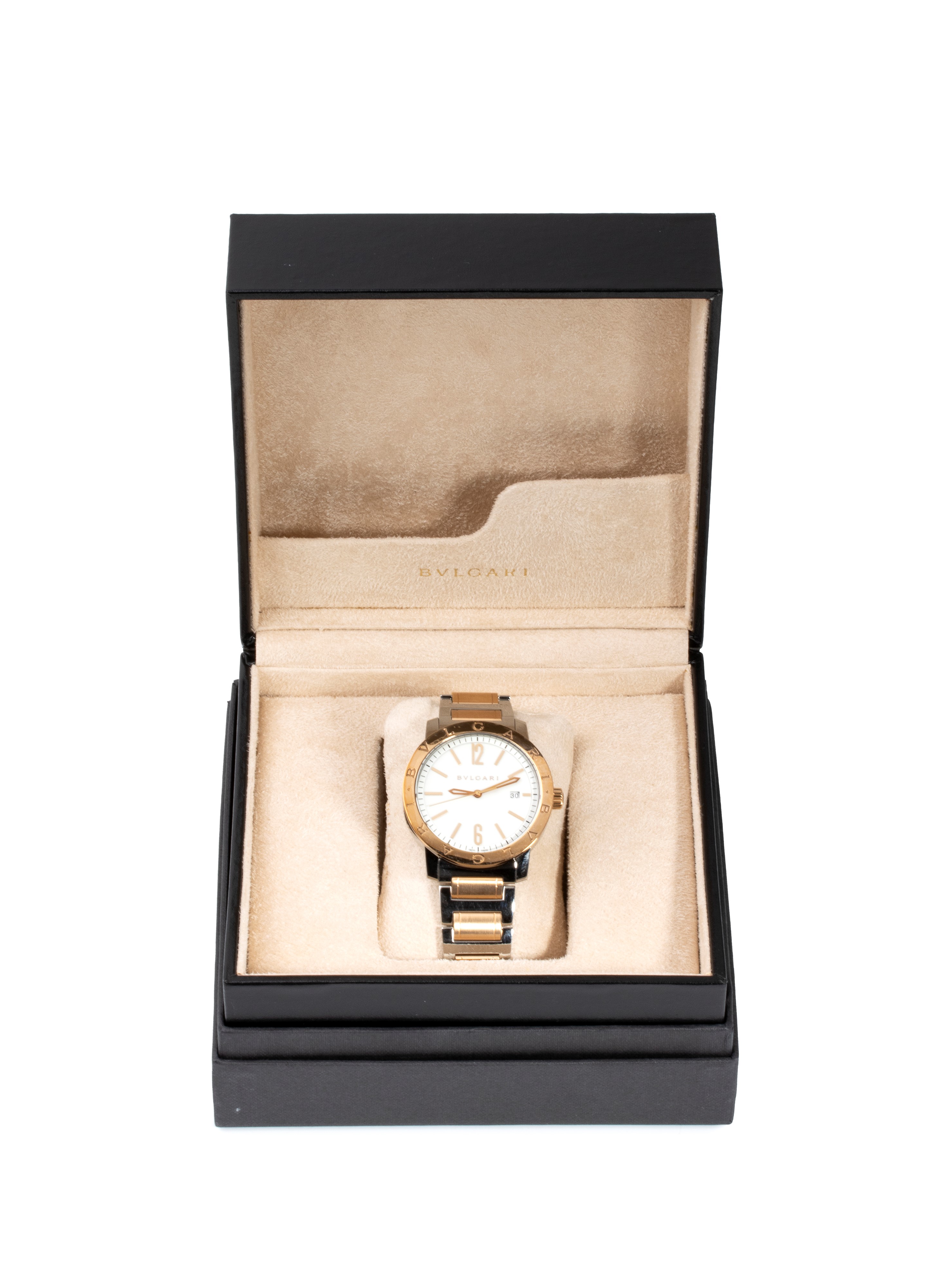 Bulgari - Orologio da polso in acciaio e oro 18k con movimento automatico a vista