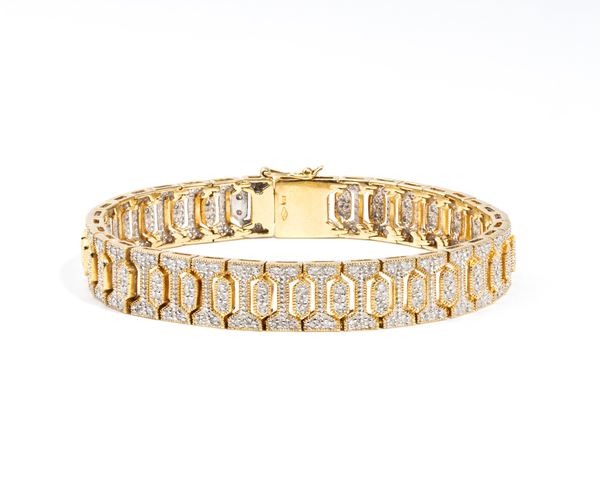 Bracciale in oro semirigido con diamanti