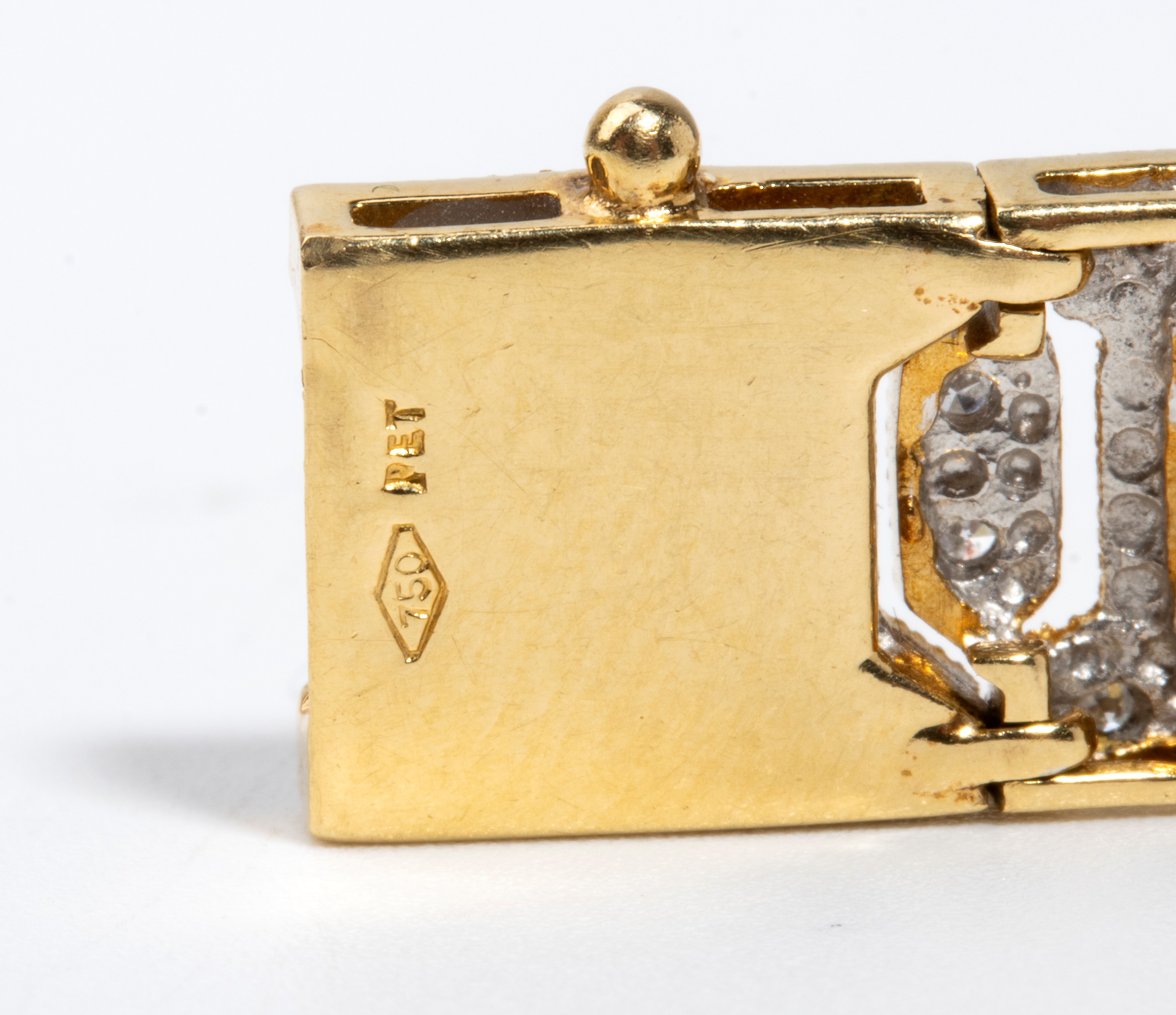 Bracciale in oro semirigido con diamanti