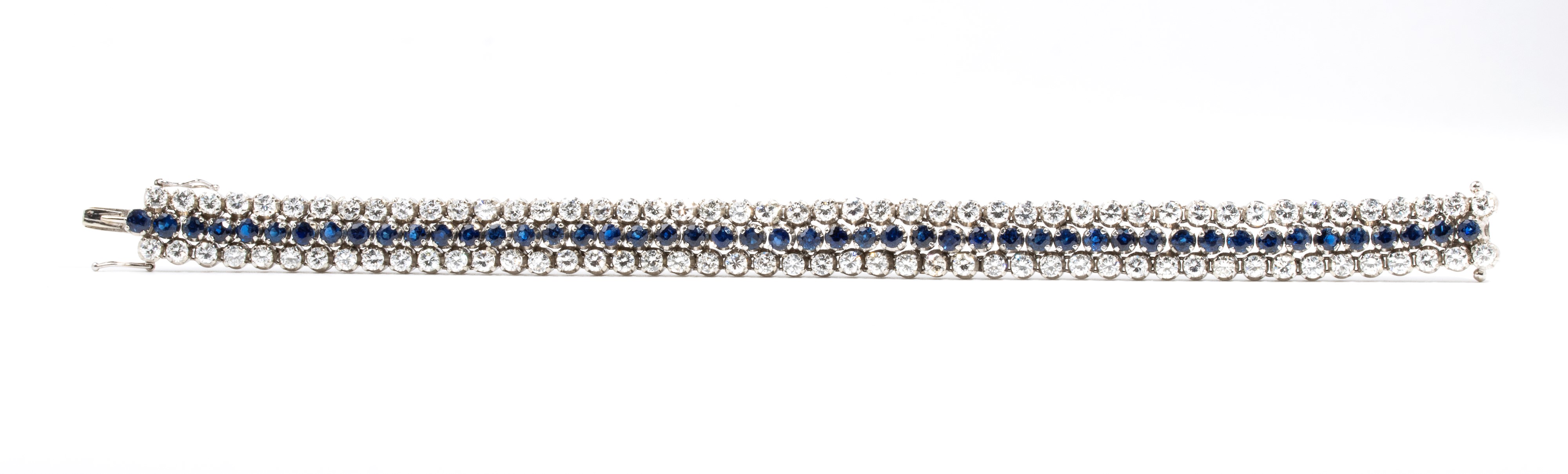 Bracciale in oro con diamanti e zaffiri