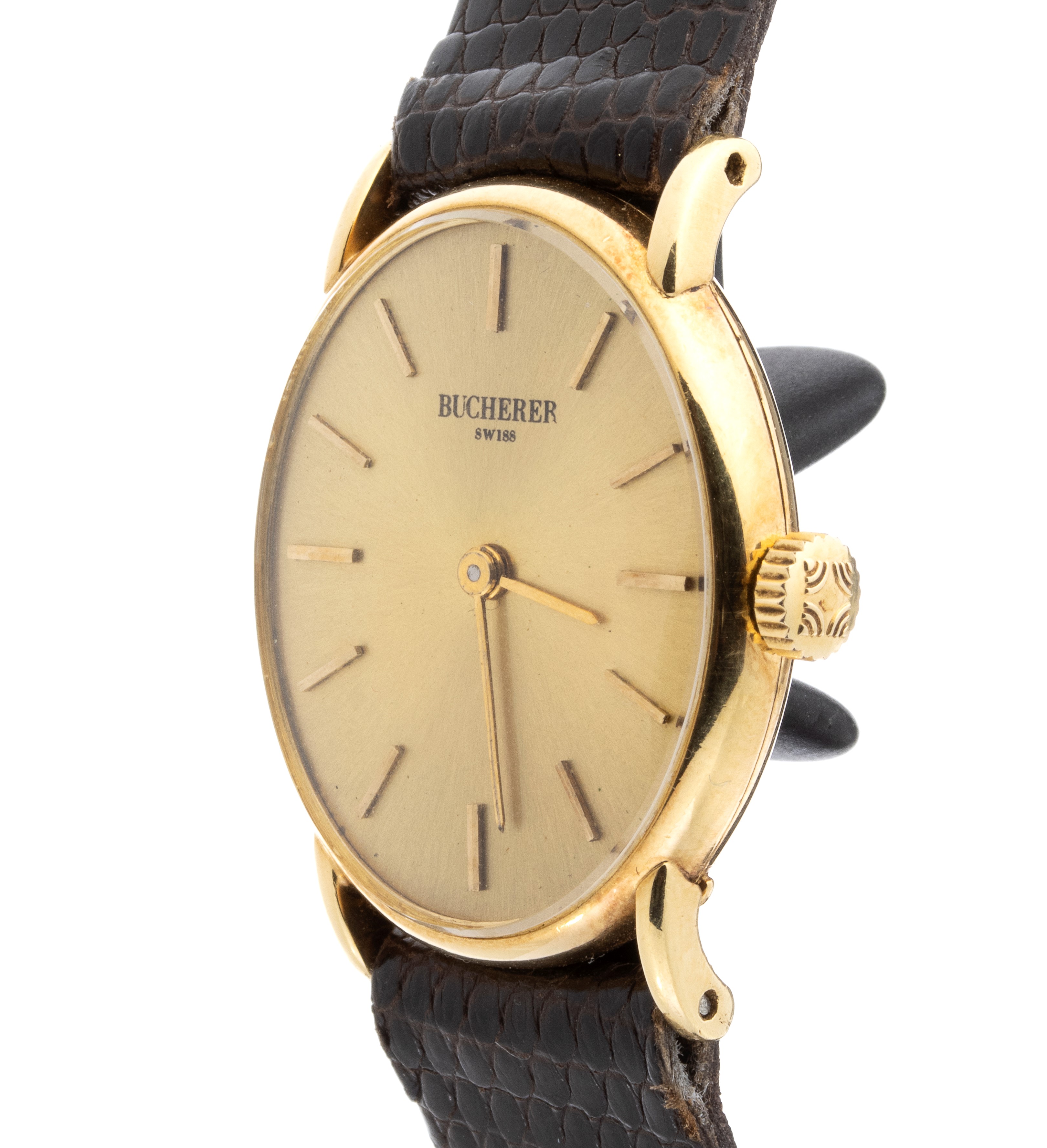 Bucherer - Orologio Lady da polso in oro, cassa ovale e movimento meccanico a carica manuale (ann...