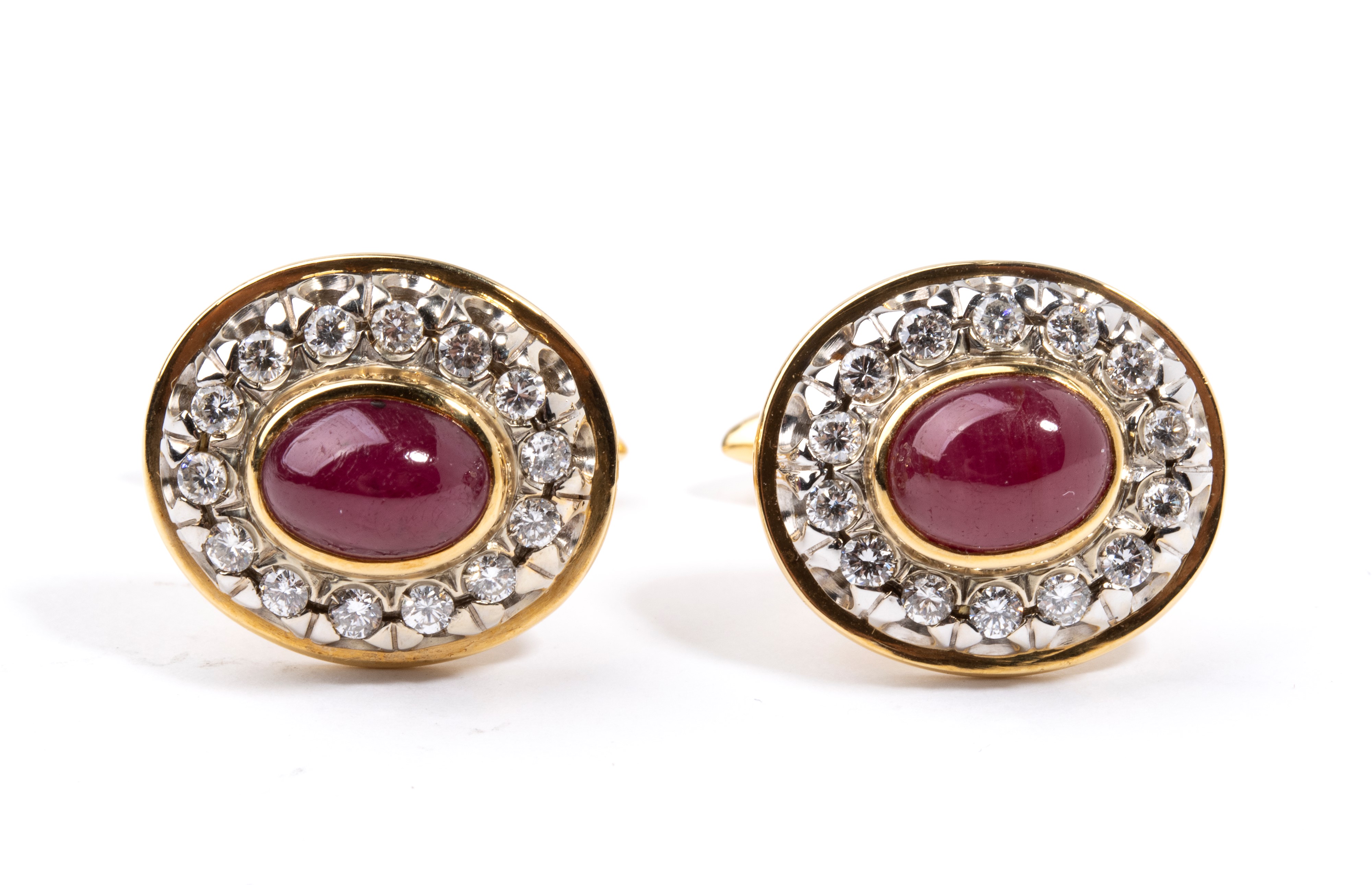 Gemelli in oro con diamanti e rubini