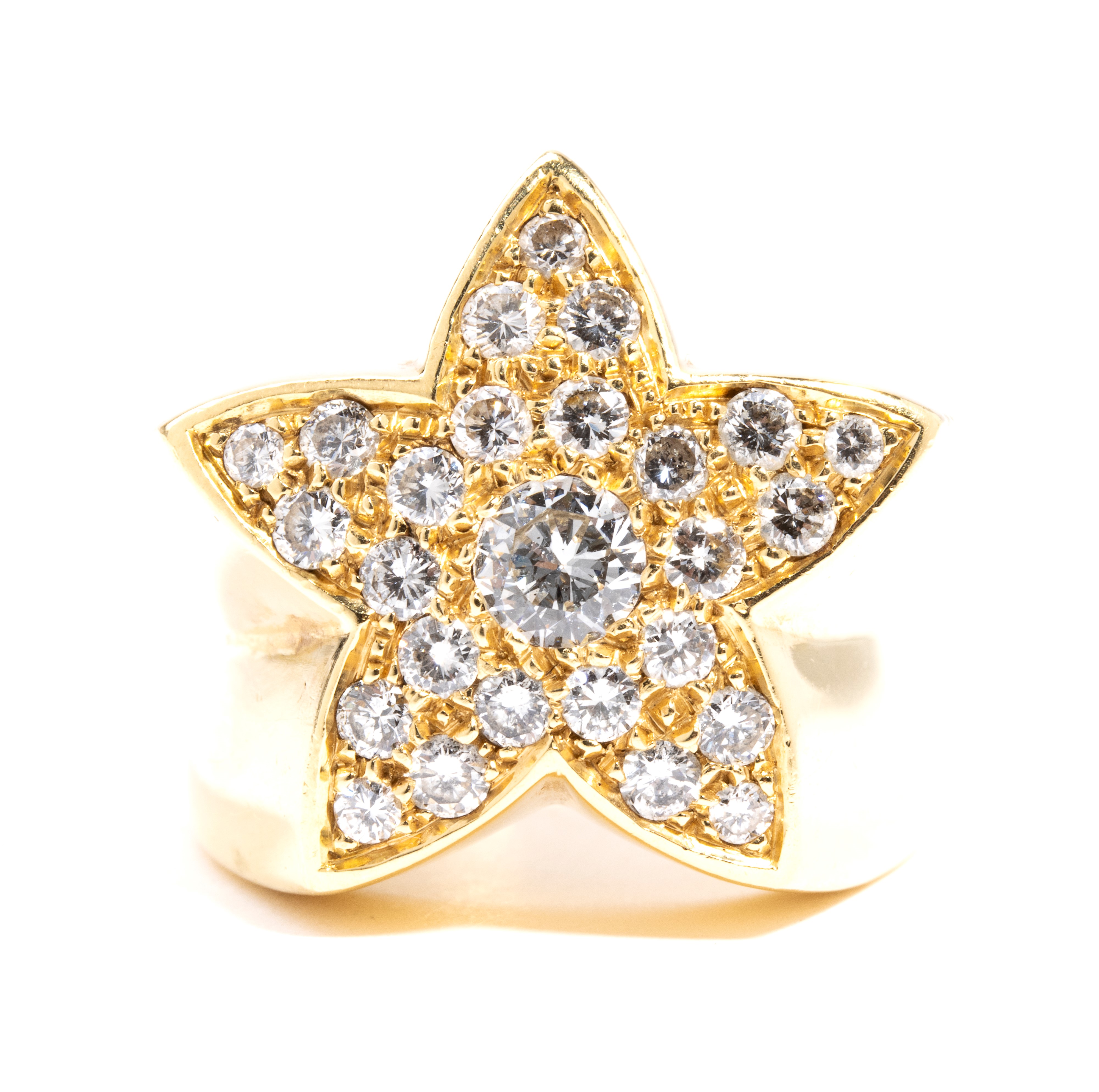 Anello a fascia in oro con diamanti