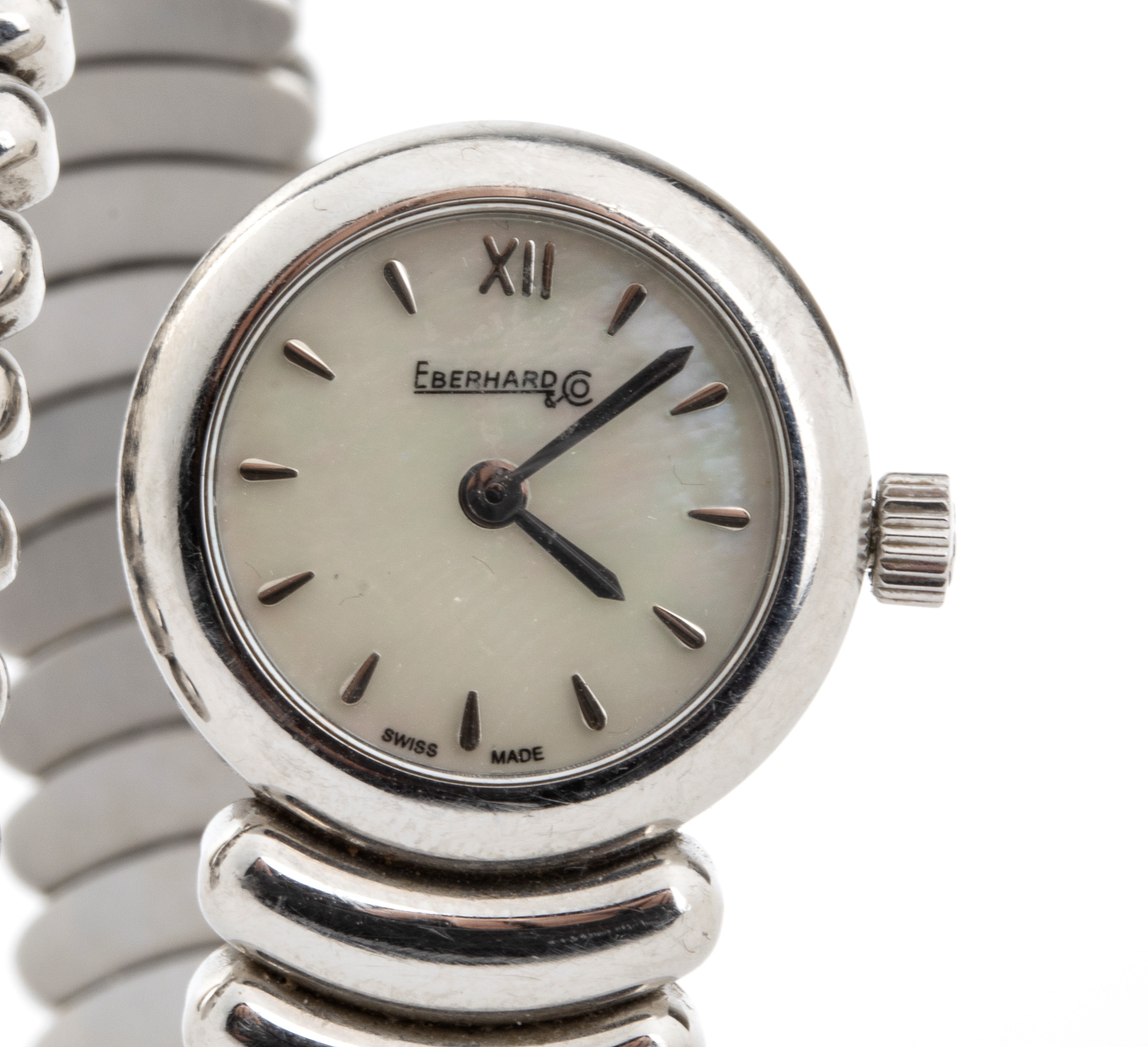 Eberhard - Orologio Lady con cassa in acciaio e bracciale elastico integrato
