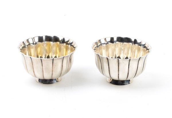 A pair of Bulgari sterling silver bowl