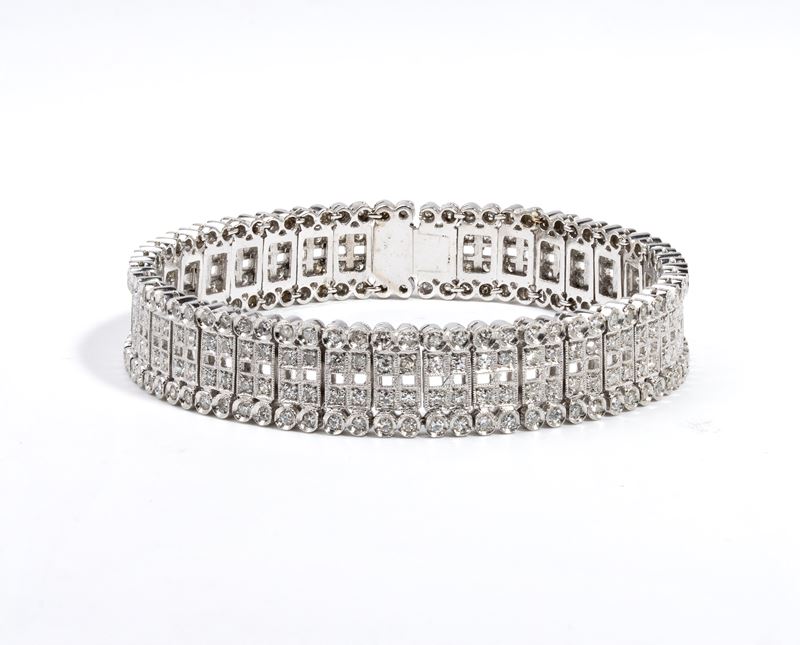 Bracciale in platino con diamanti