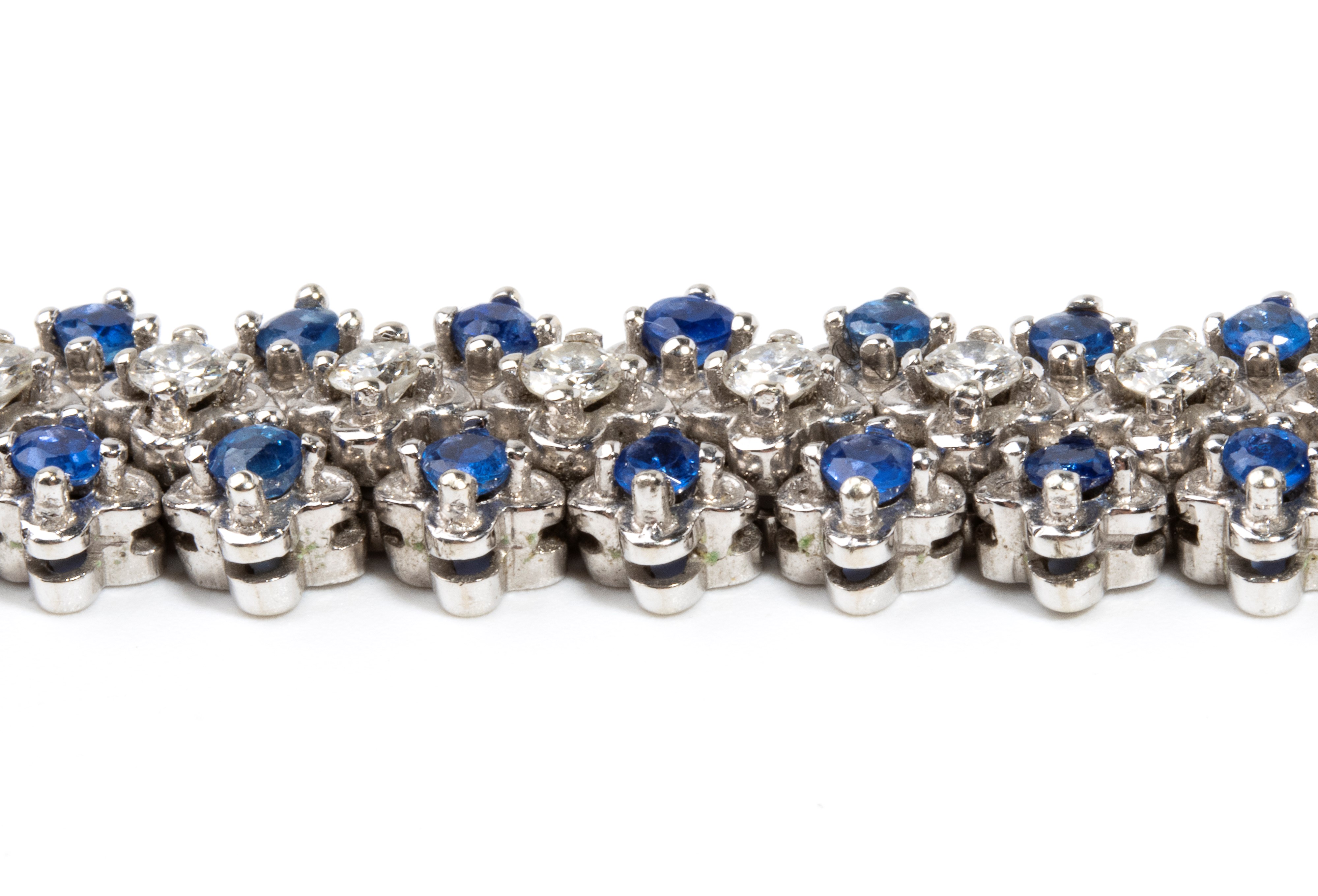 Bracciale in oro con diamanti e zaffiri