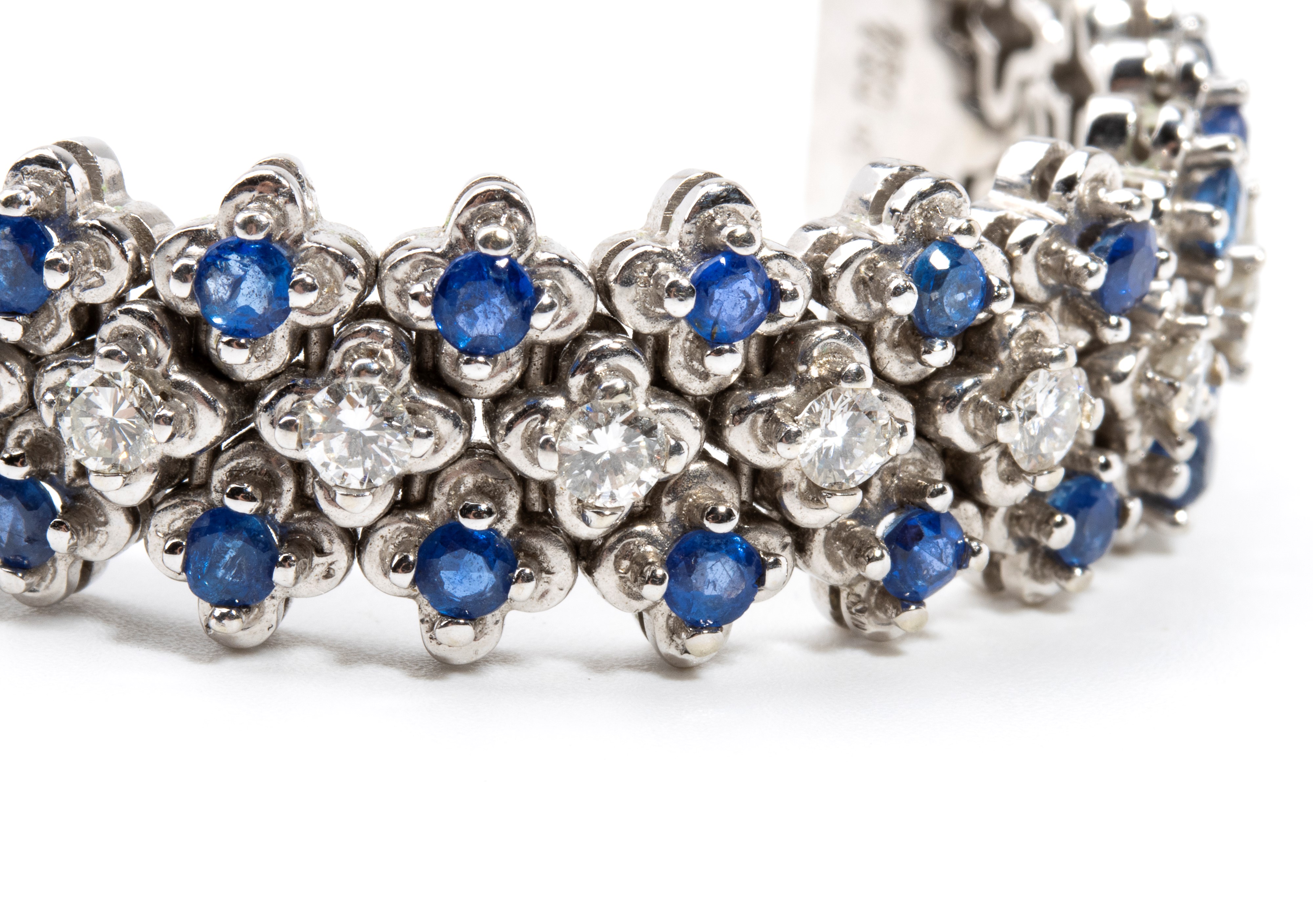 Bracciale in oro con diamanti e zaffiri