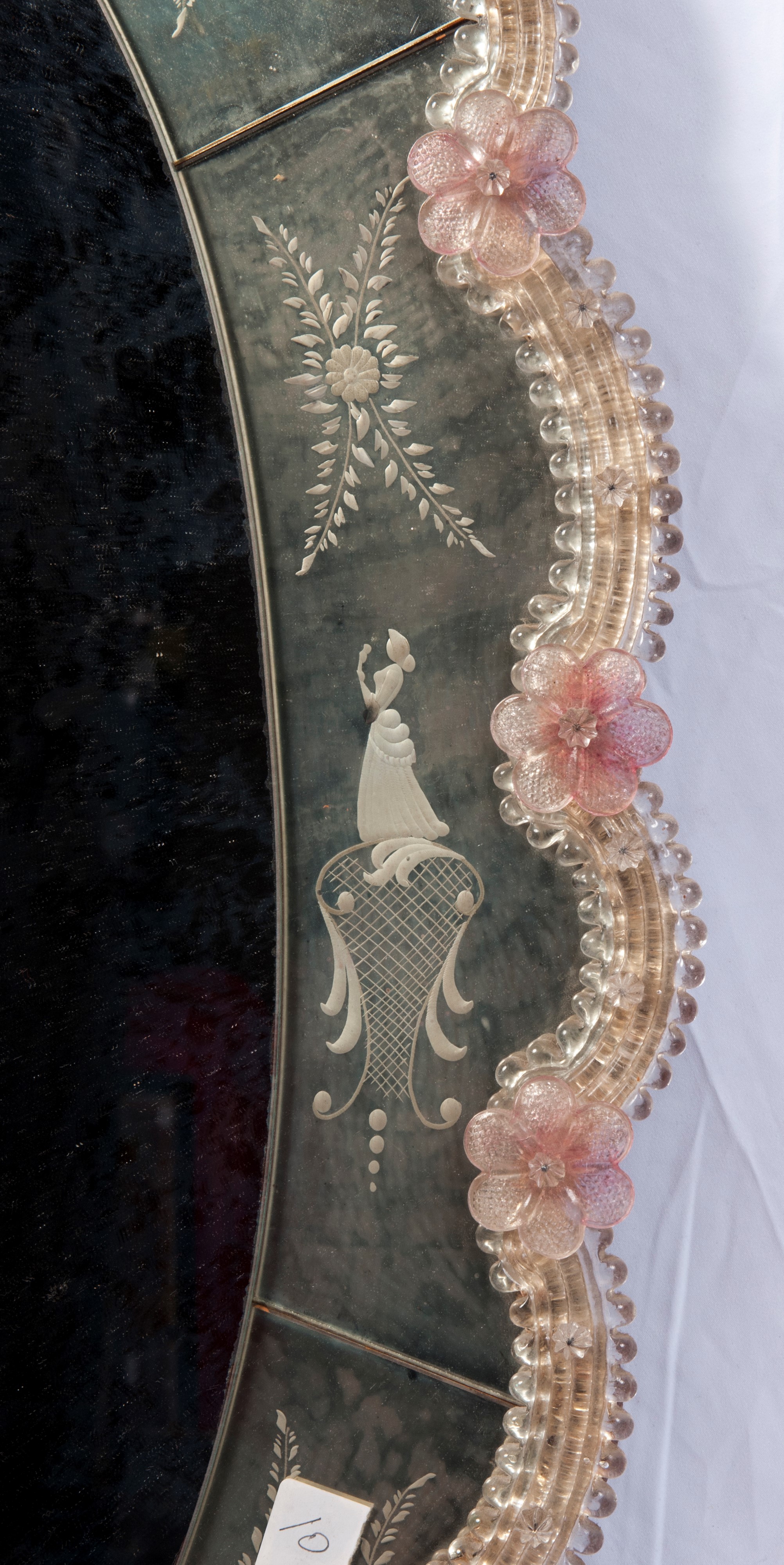 Specchiera di Murano da parete di forma ovale