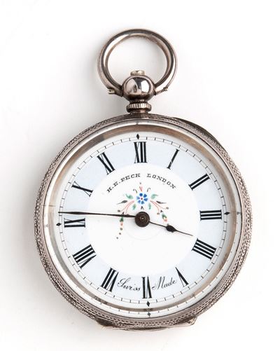 Orologio da tasca svizzero, cassa in argento 935/1000 e movimento a cilindro (ca. 1880-1890)