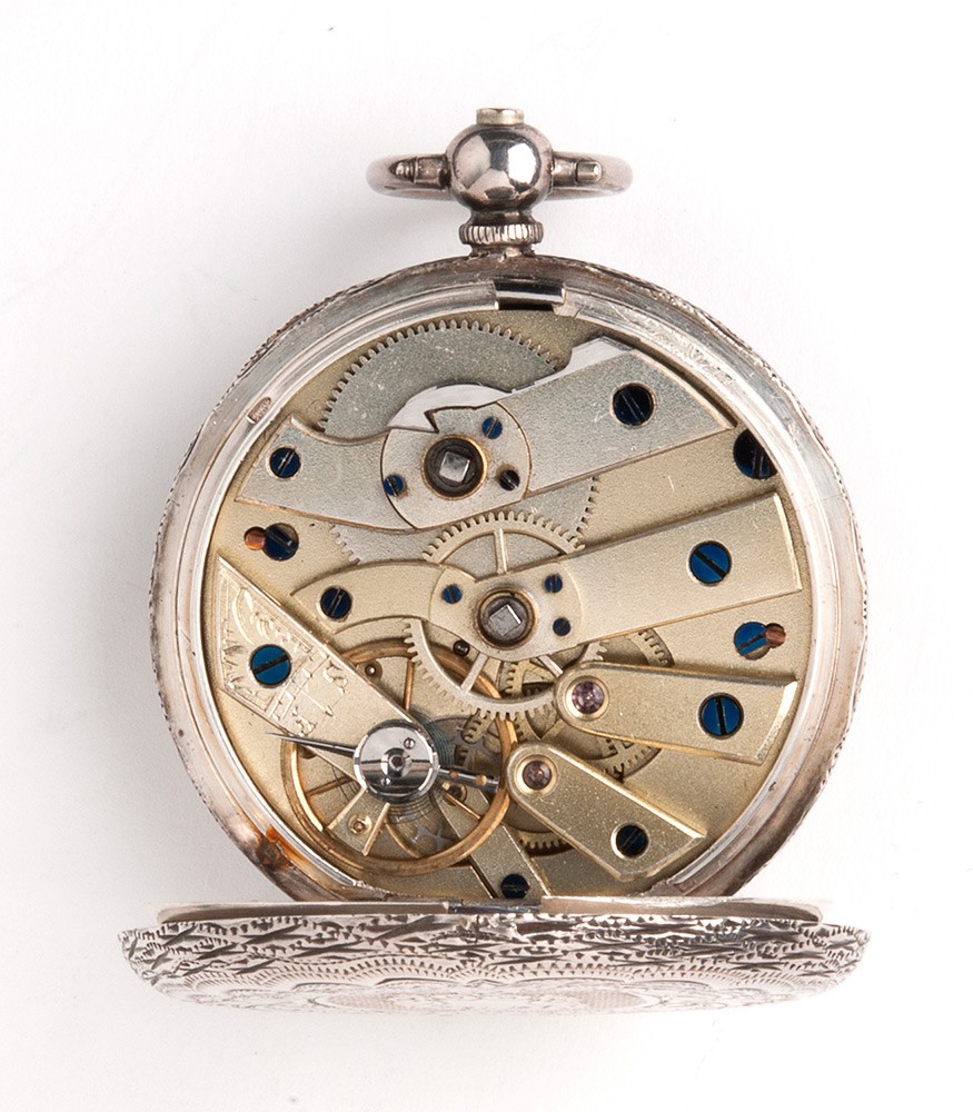 H. E. Peck London - Orologio da tasca svizzero, cassa in argento 935/1000 e movimento a cilindro ...