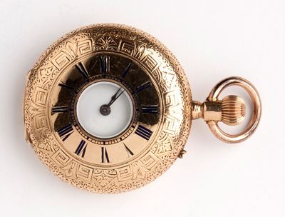 Orologio da tasca a doppia cassa “occhio di bue” in oro 18K