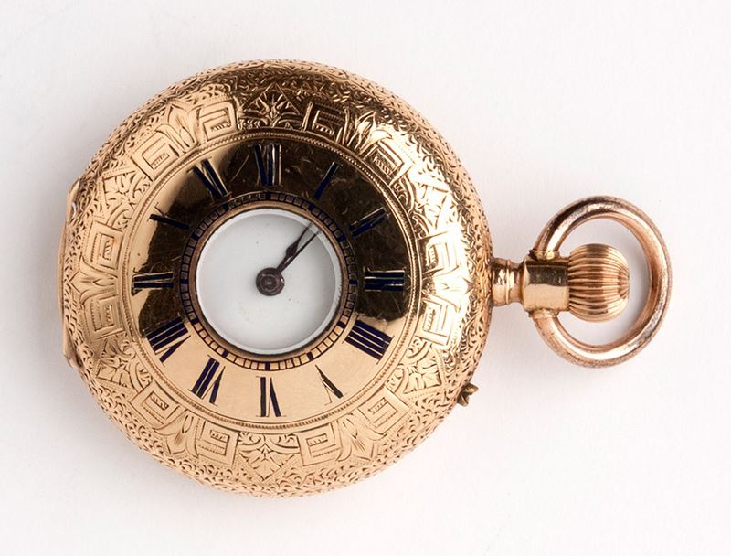 A. Roger - Orologio da tasca a doppia cassa “occhio di bue” in oro 18K