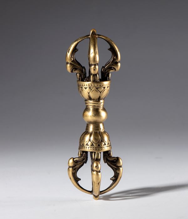 Buddhist ritual vajra made of copper alloy. Tibet, 19th century