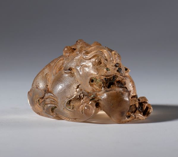 Crystal sculpture depicting a mythical animal. China, Qing Dynasty (1644-1911), 18th century