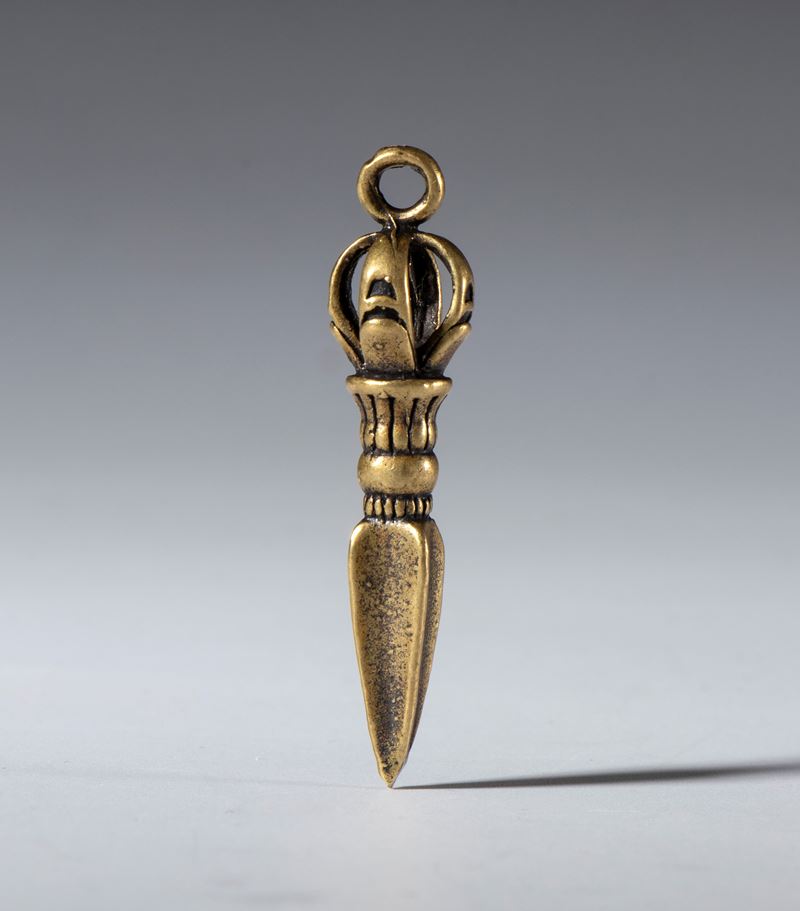 Vajra in lega di rame. Tibet, XIX secolo