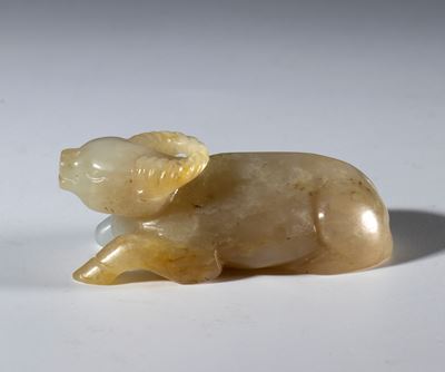 Scultura in giada Hotan raffigurante un bufalo d’acqua, Cina, dinastia Qing, XIX secolo