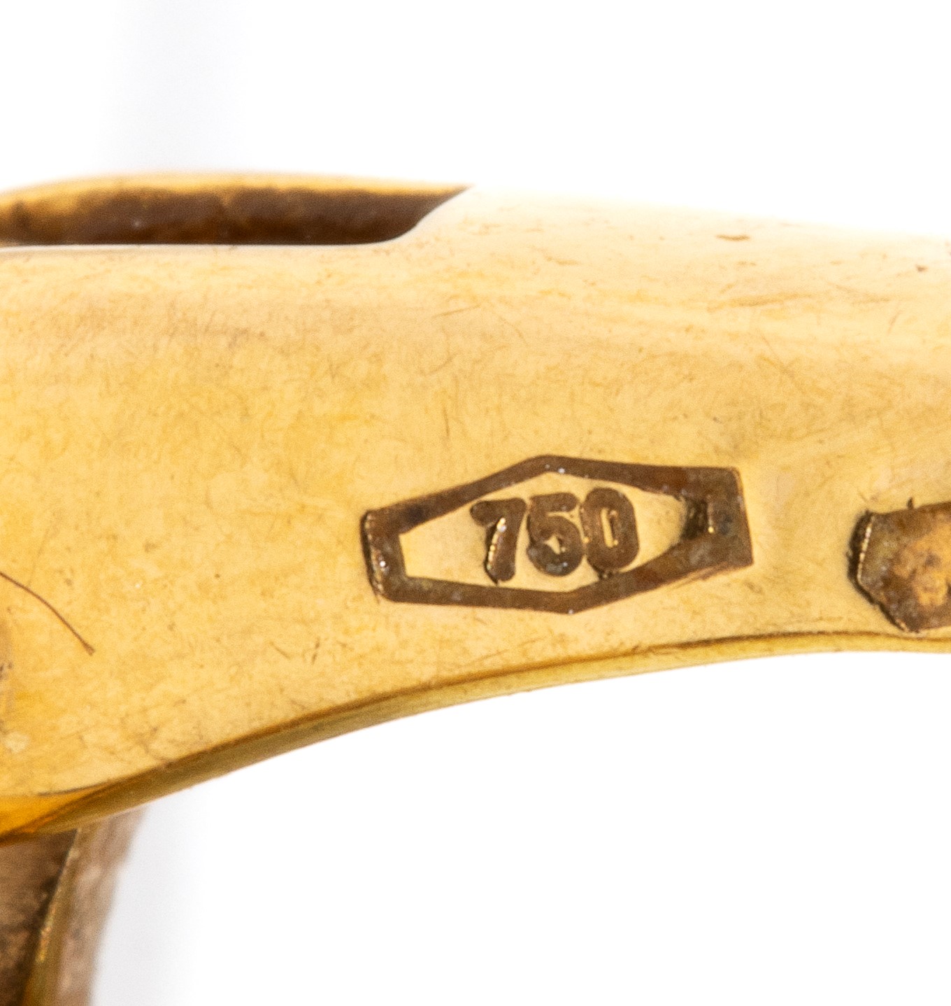 Collezione "Nudo": paio di orecchini in oro con quarzo citrino