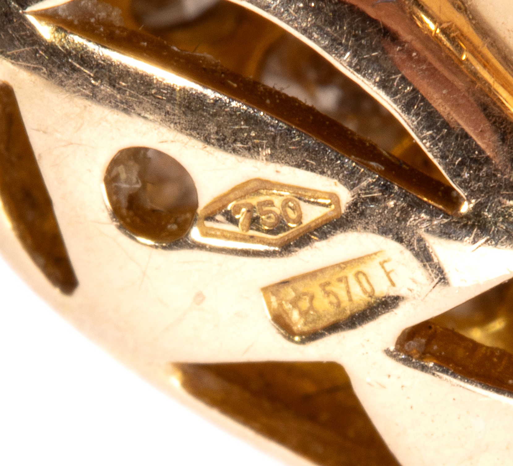 Paio di orecchini in oro con diamanti