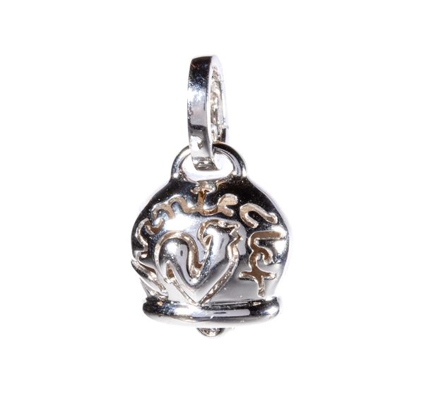 Gold and diamond bell pendant