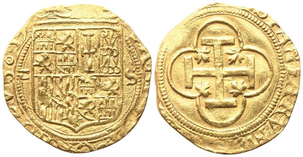 SPAGNA. Giovanna di Castiglia e Carlo I (1516-1555). Escudo; Au (3,34 g; 20 mm) 