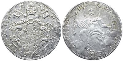 Pio VI (1775-1799), Stato Pontificio, Mezzo Scudo 1775, Anno I