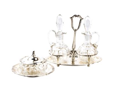 Acetoliera e formaggiera in argento 800/1000