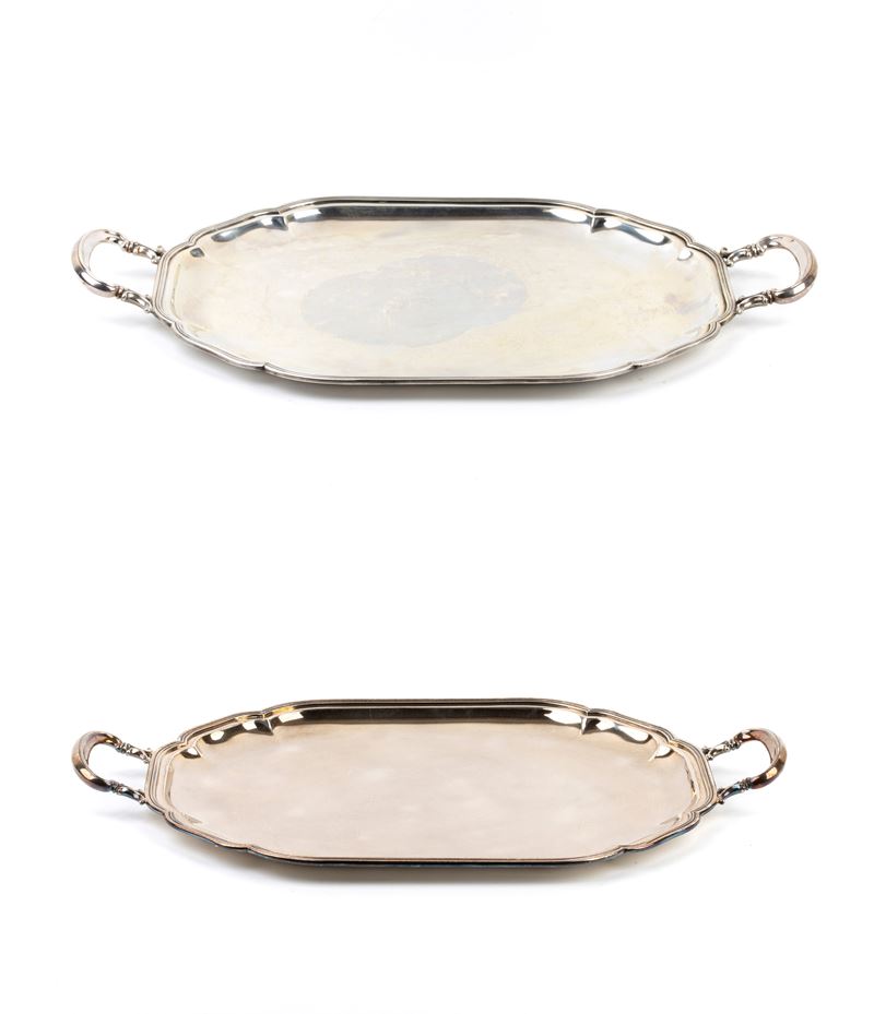 Vassoi italiani in argento 800/1000, Anni '50 del XX secolo
