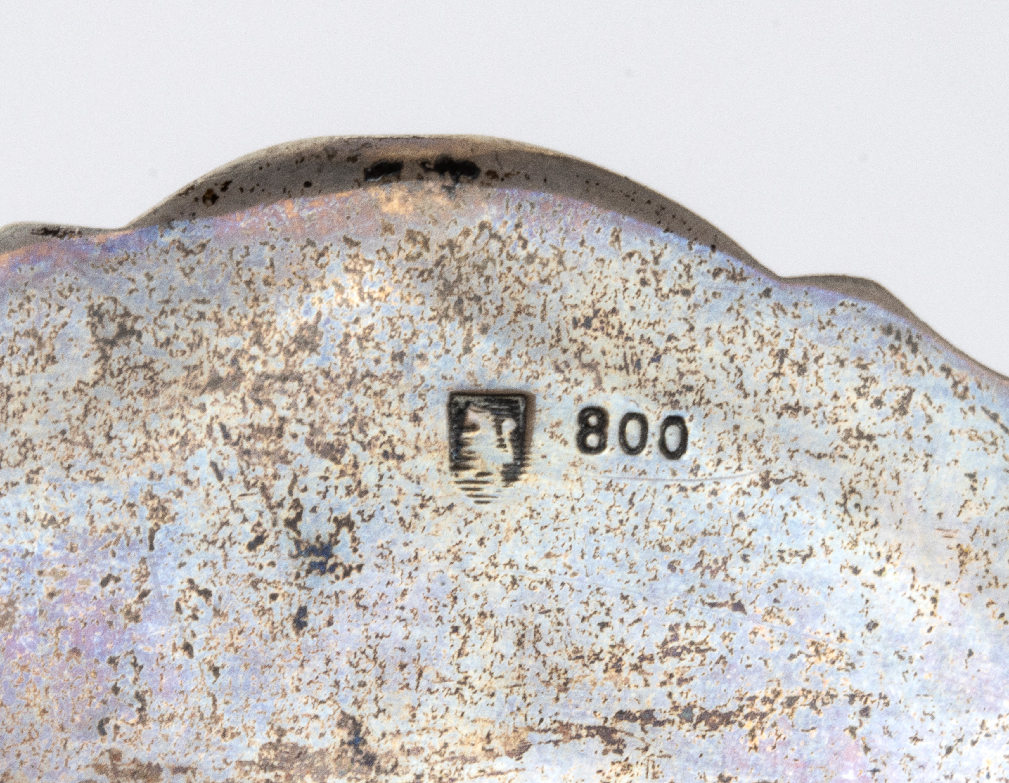 Vassoio italiano in legno di noce e argento 800/1000, anni ’30 del XX secolo