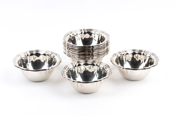 12 coppette italiane in argento