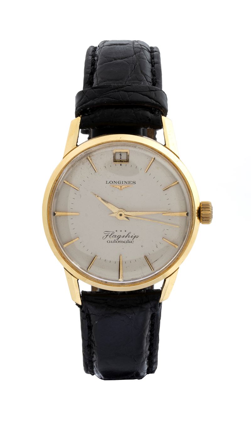 Longines - Flagship, orologio da polso in oro con datario (anni ’60)