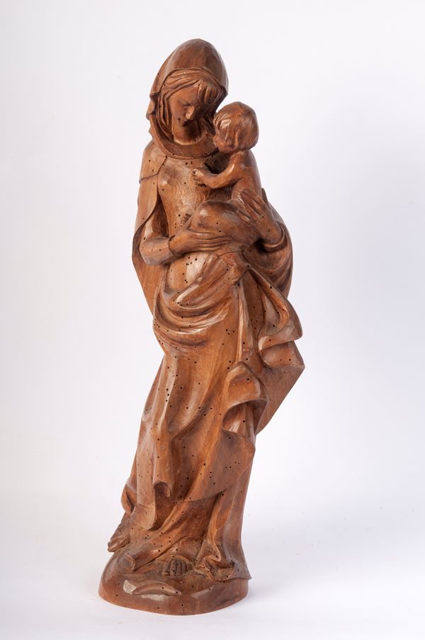 Madonna con Bambino, scultura in legno