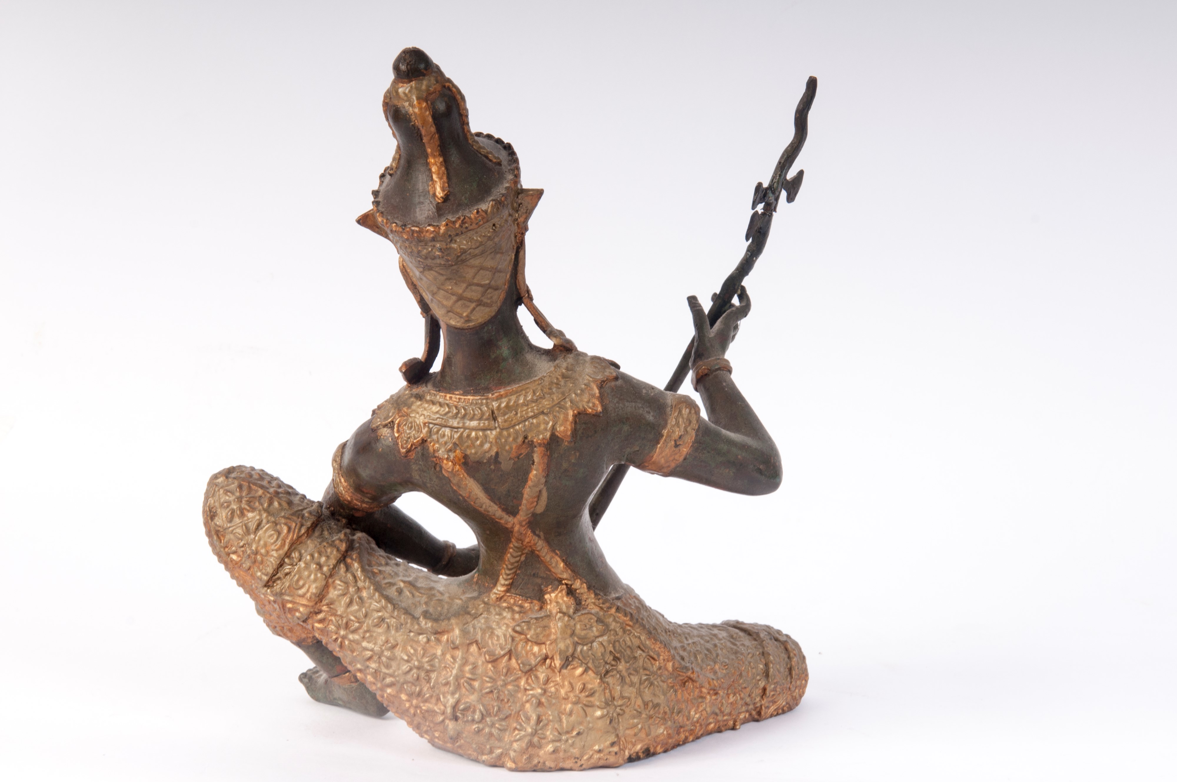 Figura femminile mitologica musicante ( Kinnari ?)in bronzo