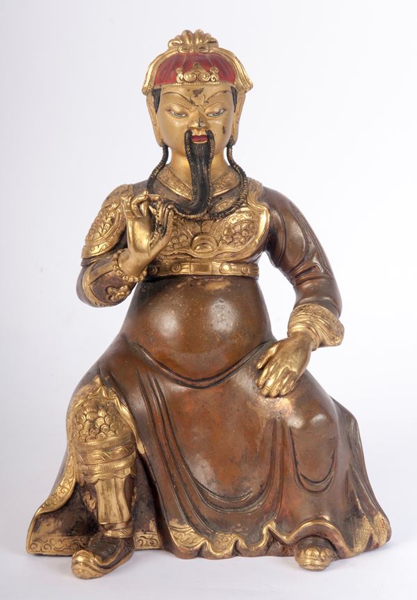 Scultura di dignitario in bronzo fuso