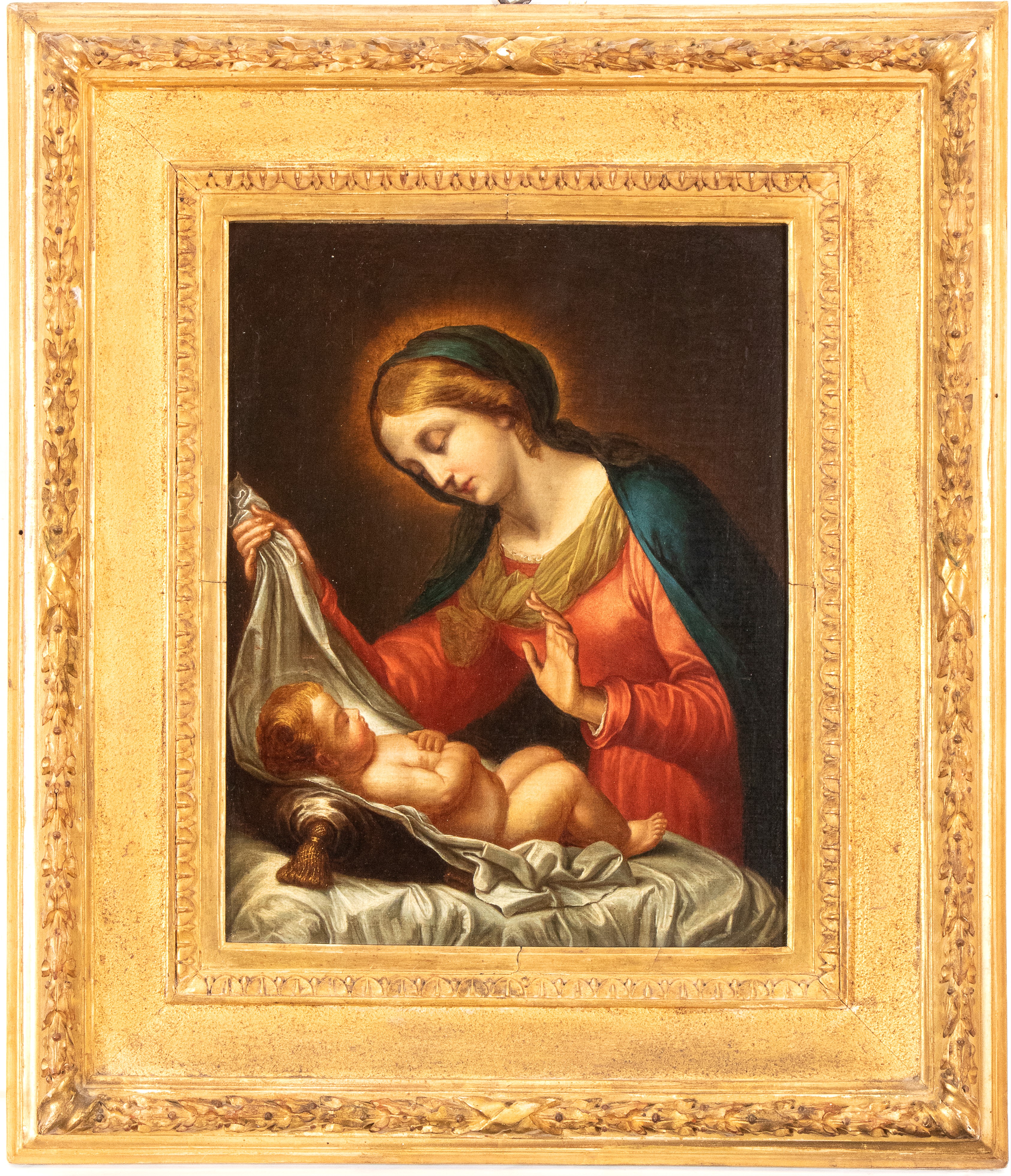 Carlo Dolci - Madonna con il Bambino dormiente, olio su tela