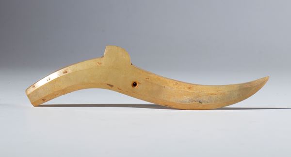 Jade ornament with a hanging hole. China, Qing dynasty (1644–1912), late 18th–19th century.