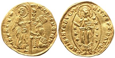 Michele Steno, Ducato veneziano (San Marco nimbato e Redentore benedicente), oro