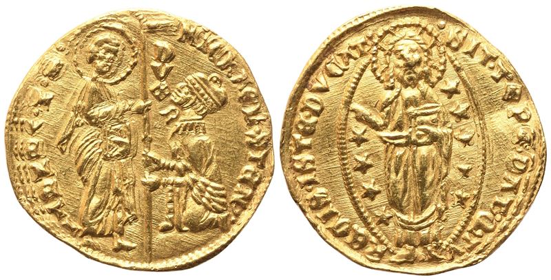 Michele Steno, Ducato veneziano (San Marco nimbato e Redentore benedicente), oro