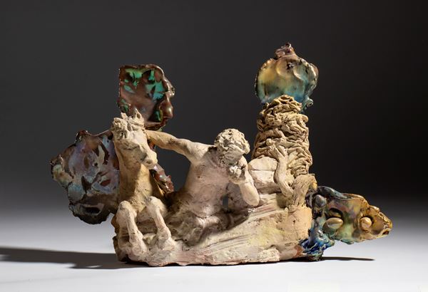 Serie delle fontane romane: cavallo alato con tritone della Fontana di Trevi