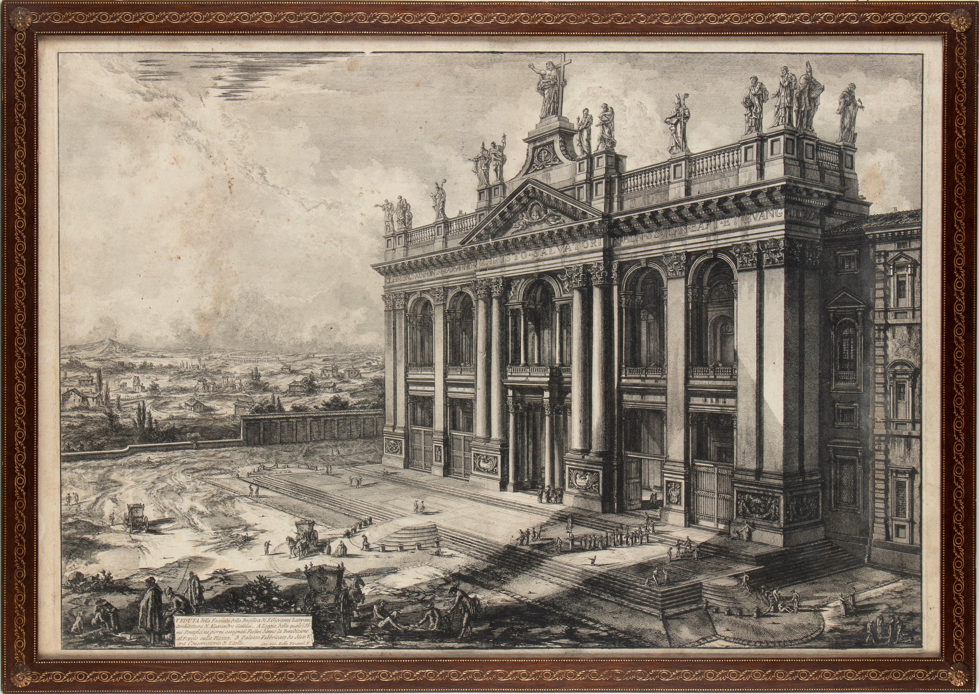 Giovanni Battista Piranesi - Veduta della Facciata della Basilica di S. Giovanni Laterano, acquaf...
