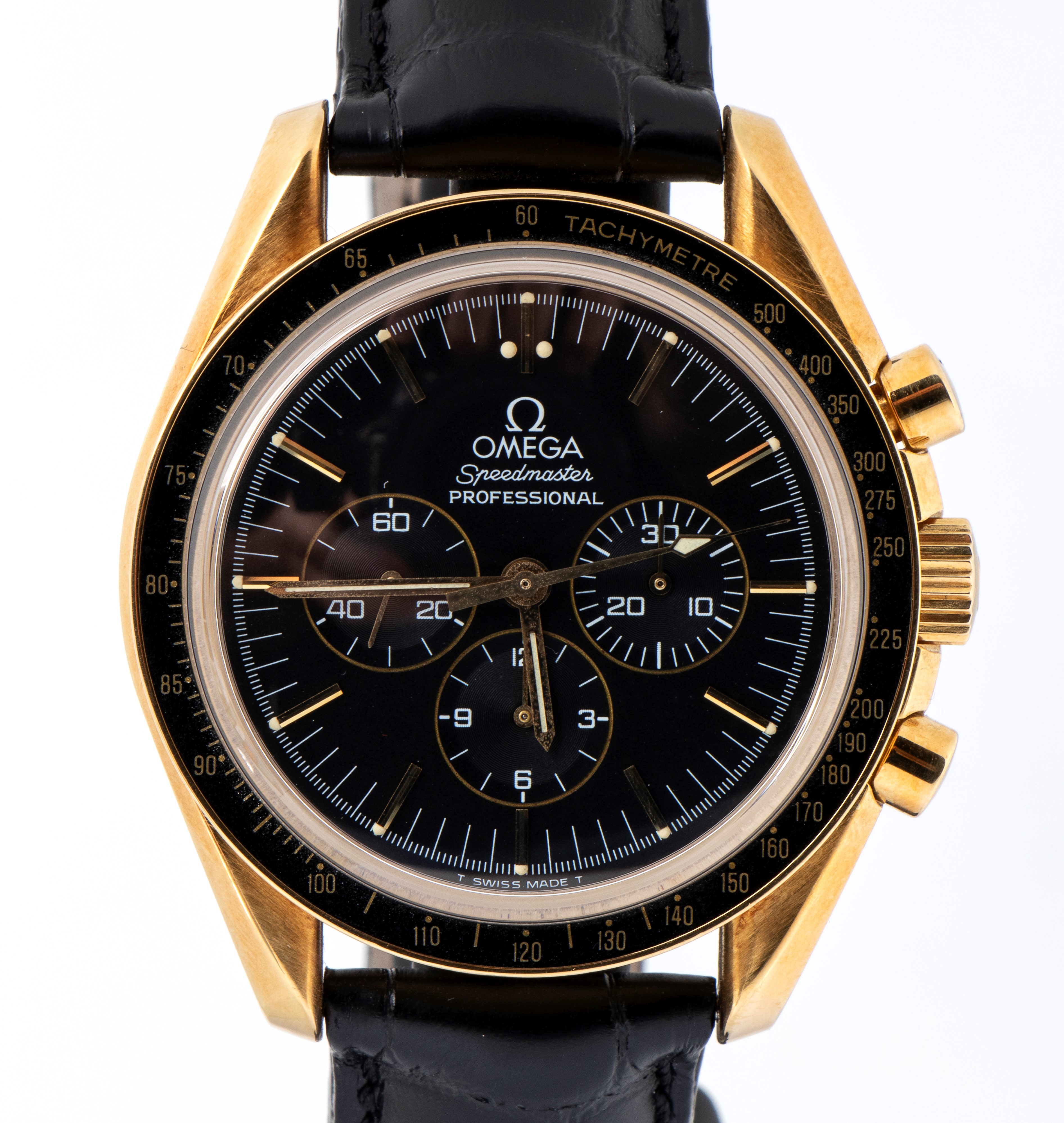 Omega - Speedmaster Professional Moon Watch, orologio da polso in oro con cronografia a carica ma...