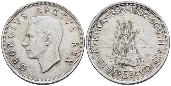 SUDAFRICA. Giorgio VI (1936-1952). 5 scellini 1940. Ag; 28,28gr; KM 41.  SPL
