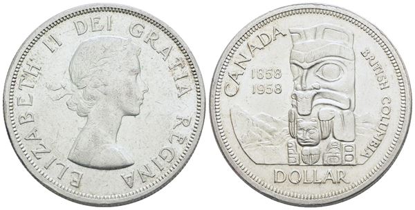CANADA. Elisabetta II (1952-2022). Dollaro 1958. KM 55; Ag; 23,3gr. SPL