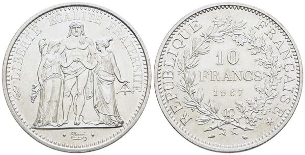 FRANCIA. 10 franchi 1967. Ag; 25gr; KM 932. FDC