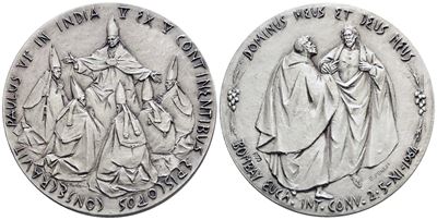 Vaticano. Paolo Vi (1963-1978). Medaglia Viaggio in India 1964. Opus: Manfrini, Senesi. Ag. 44,5m...
