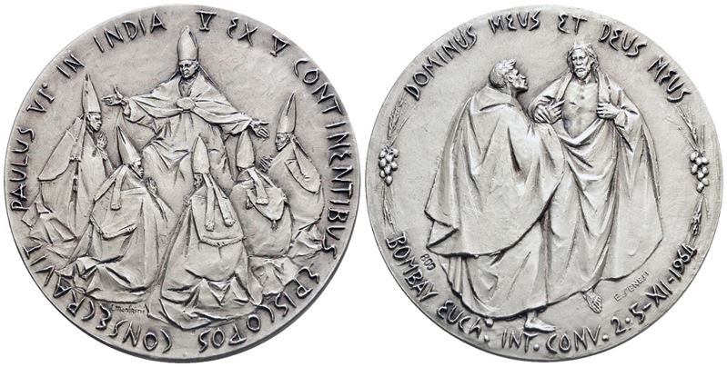Vaticano. Paolo Vi (1963-1978). Medaglia Viaggio in India 1964. Opus: Manfrini, Senesi. Ag. 44,5m...