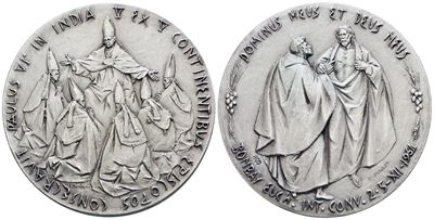 Vaticano. Paolo Vi (1963-1978). Medaglia Viaggio in India 1964. Opus: Manfrini, Senesi. Ag. 44,5m...
