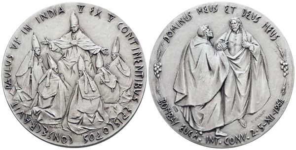 VATICANO. Paolo VI (1963-1978). Medaglia Viaggio in India 1964. Opus: Manfrini, Senesi. Ag. 44,5mm; 42gr. FDC