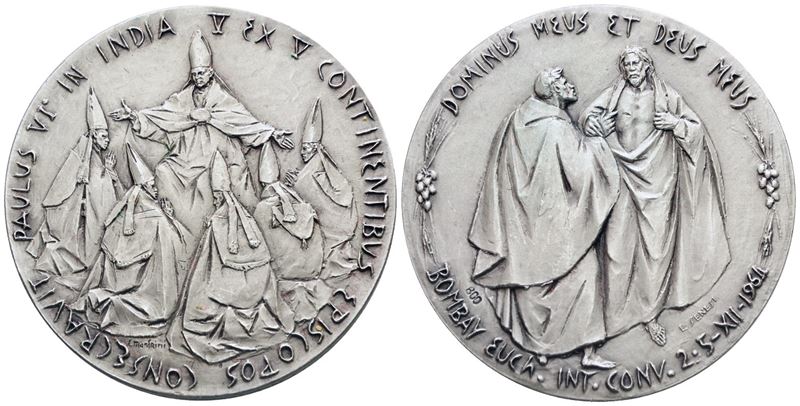 Vaticano. Paolo Vi (1963-1978). Medaglia Viaggio in India 1964. Opus: Manfrini, Senesi. Ag. 44,5m...