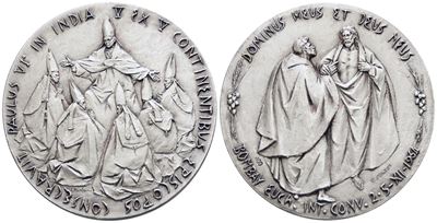 Vaticano. Paolo Vi (1963-1978). Medaglia Viaggio in India 1964. Opus: Manfrini, Senesi. Ag. 44,5m...